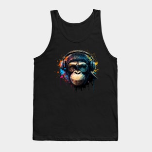 Colorful DJ Chimpanzee Tank Top